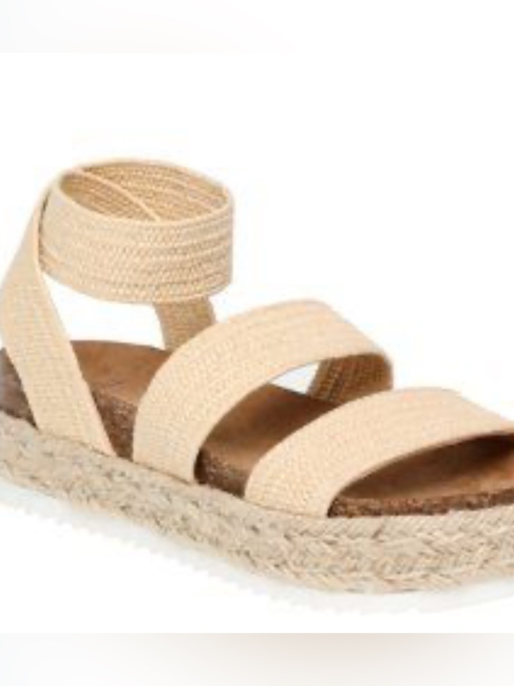 Esprit Beige Espadrille Ankle-Wrap Sandals